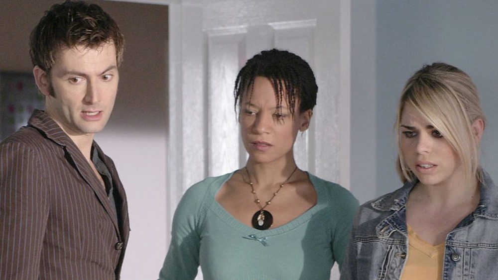 The Doctor (David Tennant) and Rose (Billie Piper) looked concerned on Doctor Who