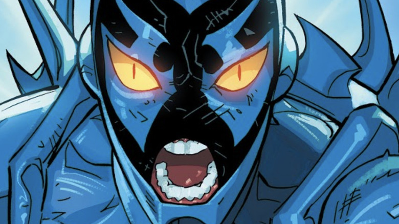 Jaime Reyes/Blue Beetle with a fierce expression 