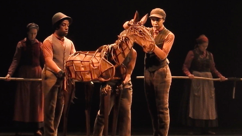 Joey and cast in the stage version of "War Horse"