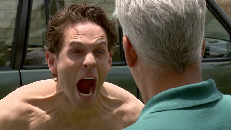 Dennis screaming at a man without any clothes on in "It's Always Sunny in Philadelphia"