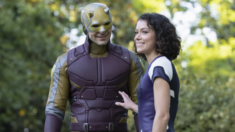 Daredevil and Jennifer Walters smiling on She-Hulk: Attorney at Law