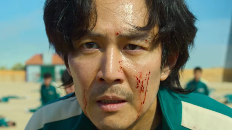 Seong Gi-Hun shocked blood on face