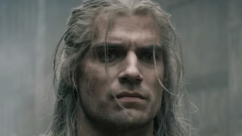 Geralt glowering in The Witcher