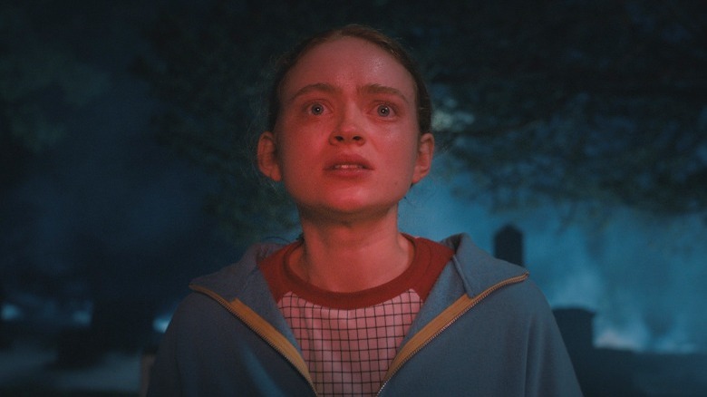Max Mayfield in a cemetery on Stranger Things