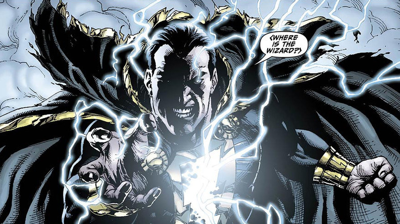 Black Adam demanding the Wizard