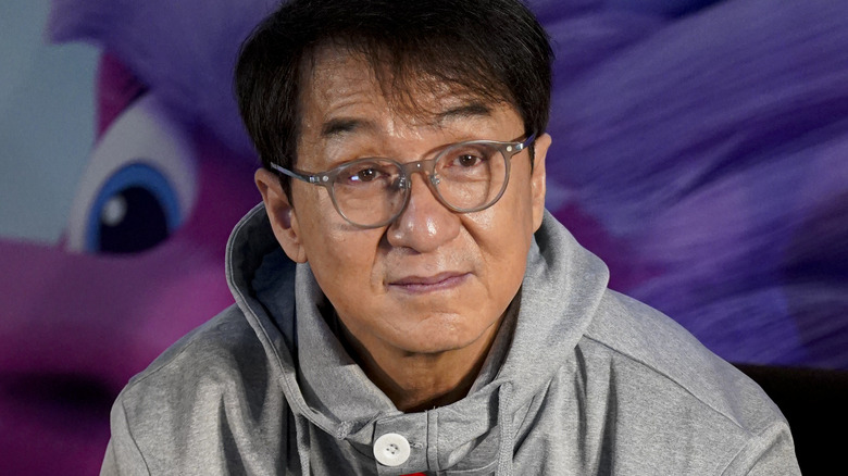 Jackie Chan looking contemplative 