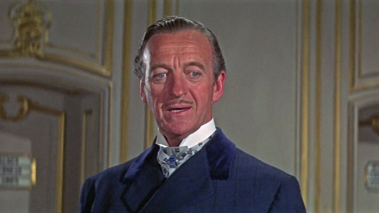 James Bond in a blue coat and ascot in "Casino Royale" (1967)