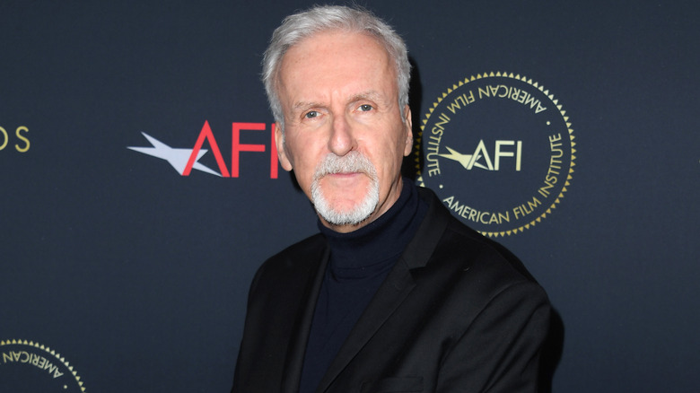 James Cameron looking into camera