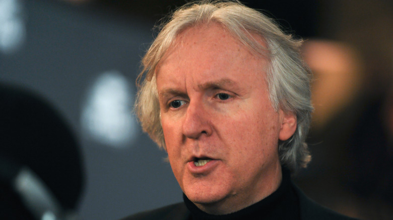 James Cameron getting interviewed