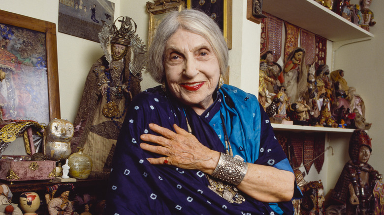Wood stands in front of some of her creations