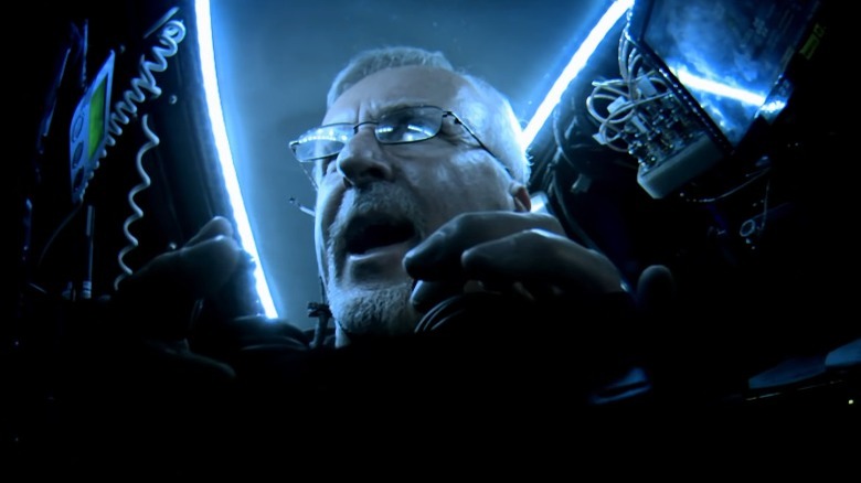 James Cameron in a submersible 