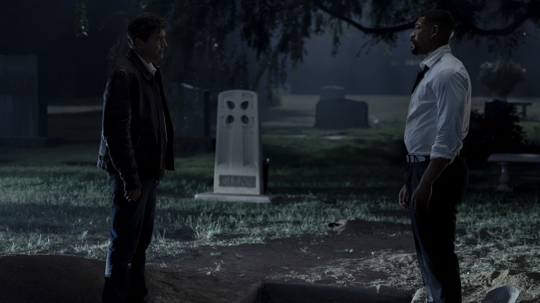 Halogram and John Stewart by Hal Jordan's grave on Lanterns