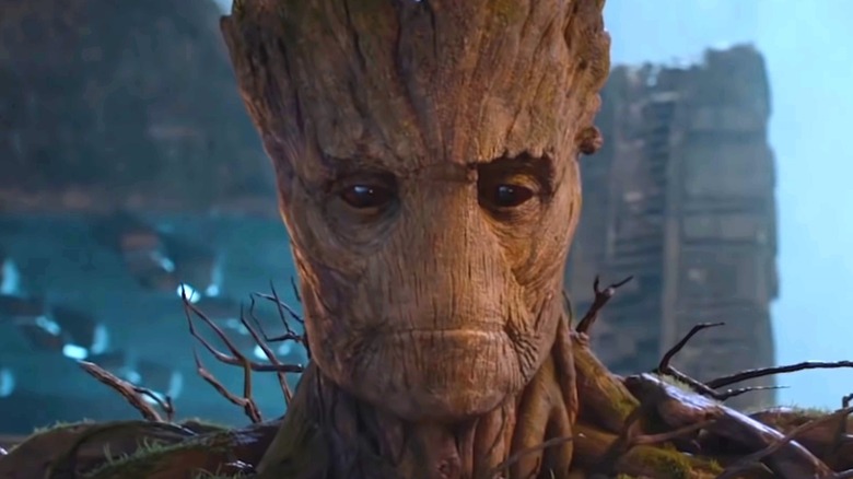 Groot looking down 