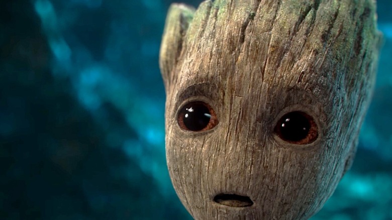 Baby Groot in awe