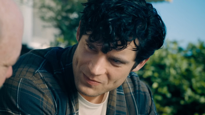 Superman smiling at Pa Kent in "Superman" (2025)