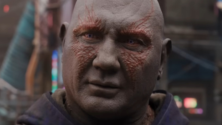 Drax staring and listening
