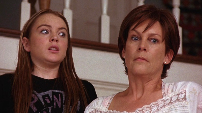 Jamie Lee Curtis and Lindsay Lohan looking shocked