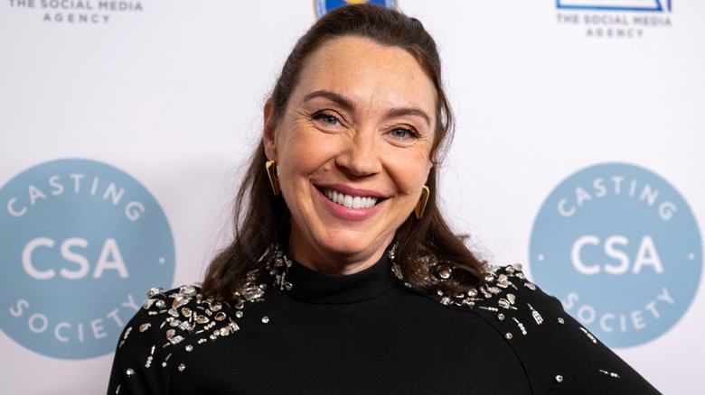 Stephanie Courtney smiling on the red carpet