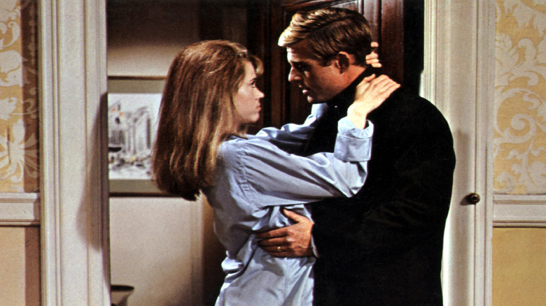 Jane Fonda stares at Robert Redford