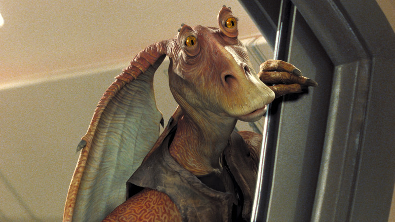 Jar Jar Binks smiling