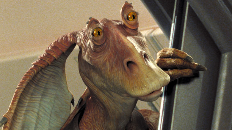 Jar Jar Binks smiling