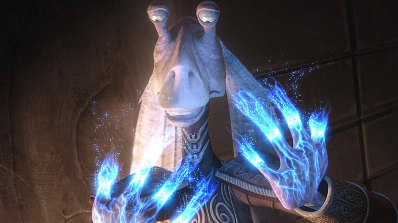 Jar Jar Binks glowing hands