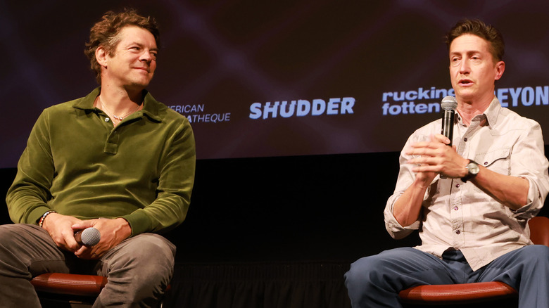 Jason Blum and David Gordon Green during a talk