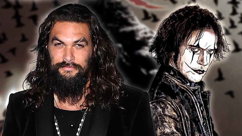 Jason Momoa next to The Crow
