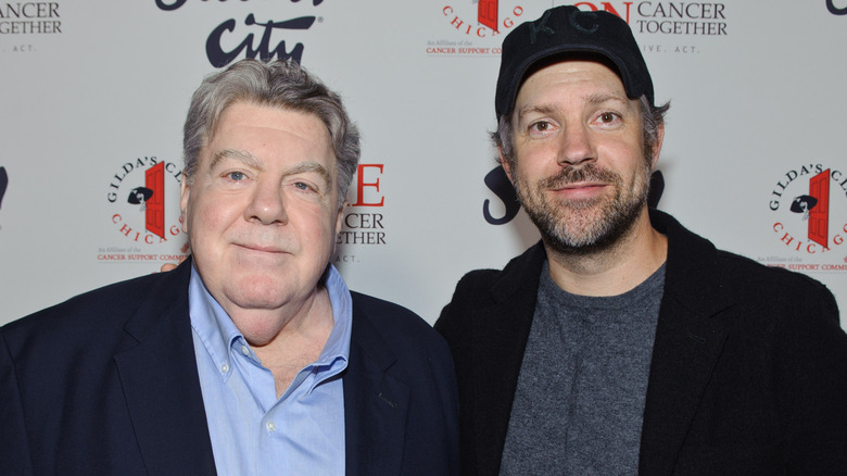 George Wendt and Jason Sudeikis smile