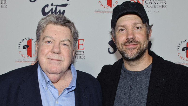 George Wendt and Jason Sudeikis smile