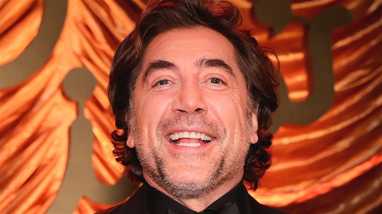 Javier Bardem looking happy