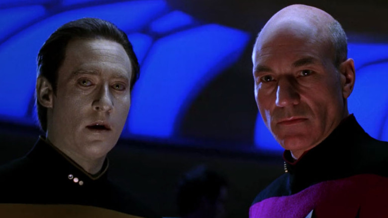 Data and Picard in Star Trek: The Next Generation