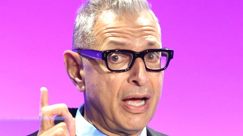 A close up of Jeff Goldblum talking