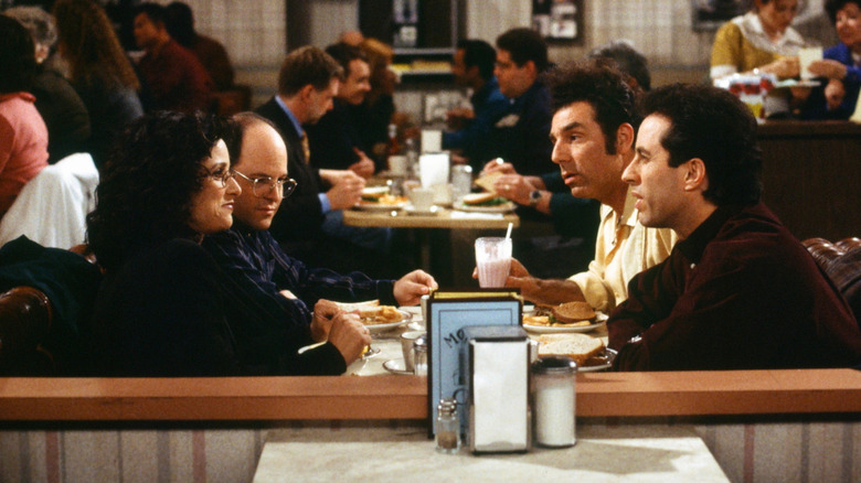 Jerry, Kramer, George, and Elaine in the diner