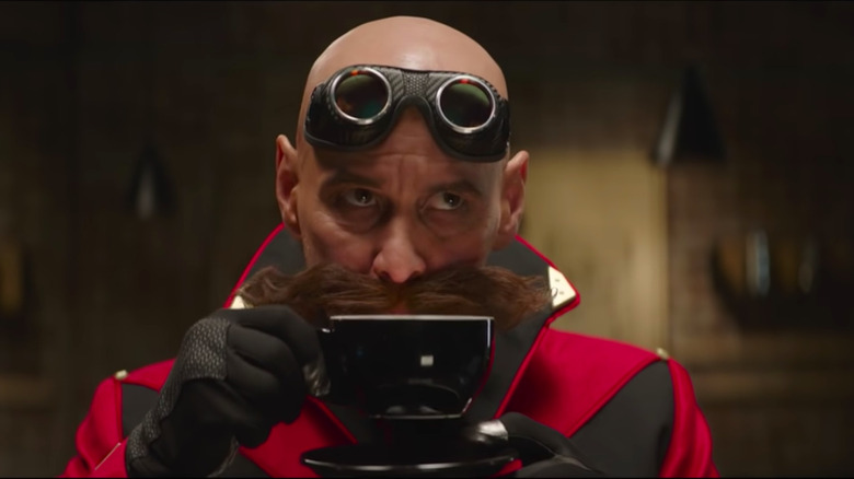 Dr. Robotnik sipping coffee