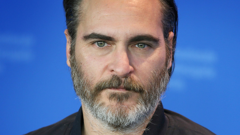 Joaquin Phoenix in close-up at a red carpet event