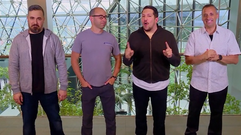 The Impractical Jokers explaining a challenge