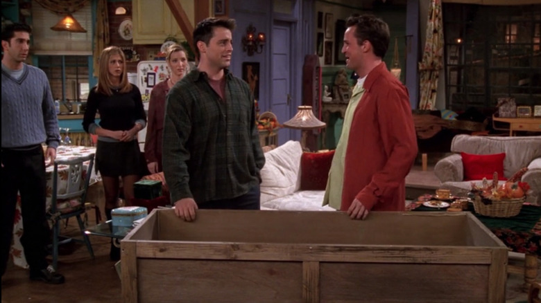 Joey Tribbiani and Chandler Bing with the box