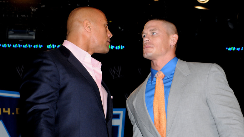 Dwayne Johnson John Cena standing