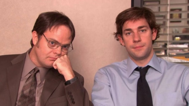 Dwight and Jim sitting together