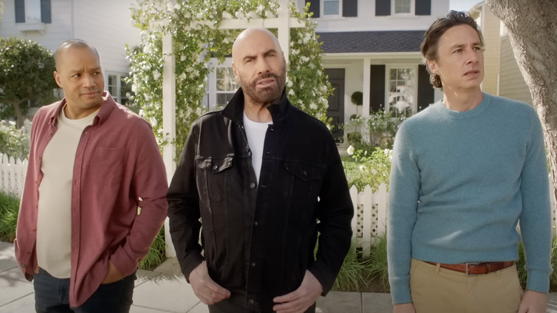 John Travolta, Donald Faison, and Zach Braff in Super Bowl ad