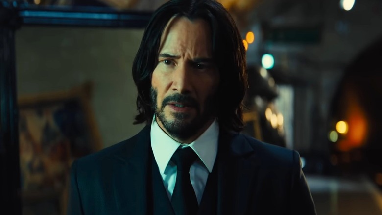 John Wick looking worried in John Wick: Chapter 4