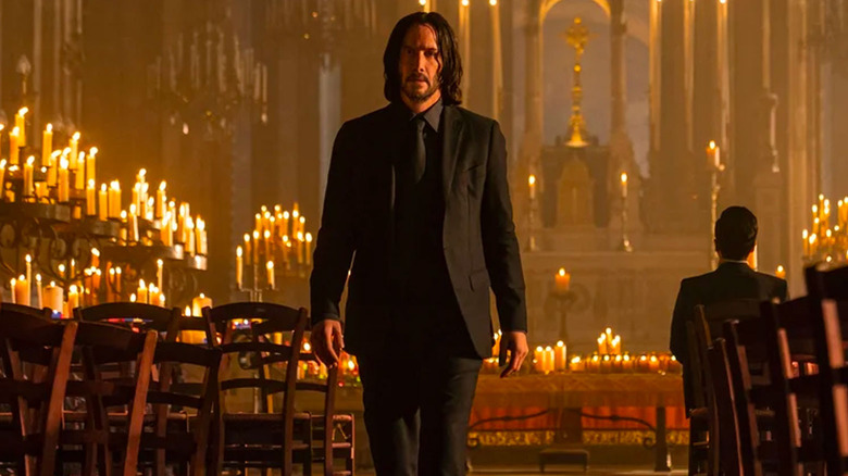 John Wick walking out of church