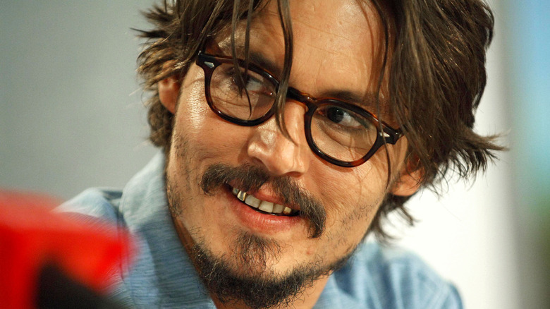 Johnny Depp grinning