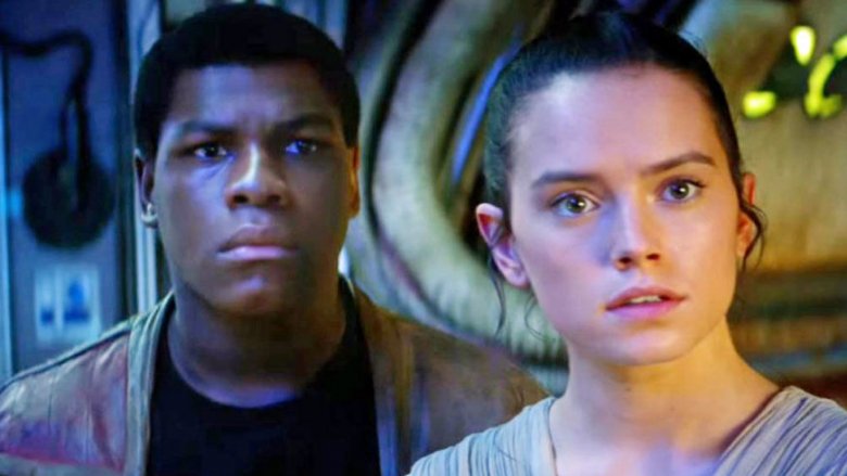 Jon Boyega Daisy Ridley Finn Rey Star Wars The Force Awakens