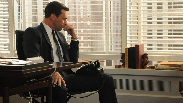 Don looking out of his office window on Mad Men