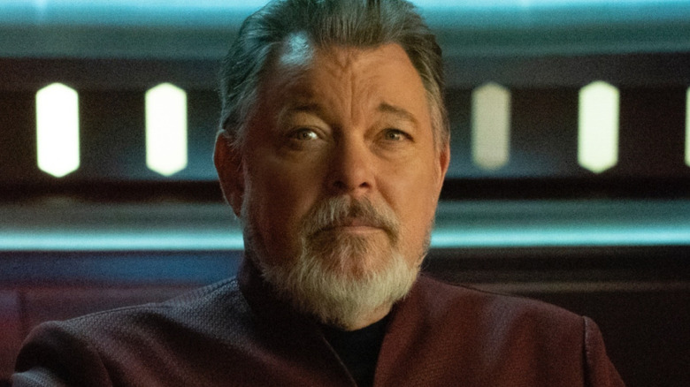 Captain Riker sitting in captain seat in Star Trek: Picard