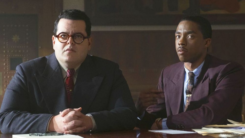 Josh Gad and Chadwick Boseman in Marshall