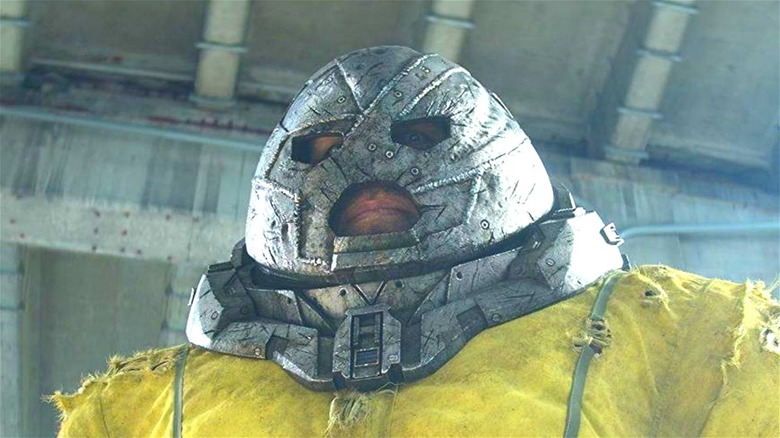 Juggernaut wearing a prison jumpsuit