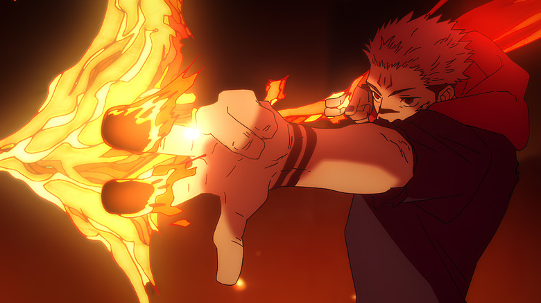Sukuna aims a fiery attack